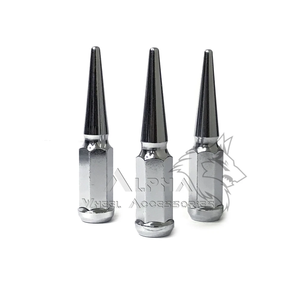 24 tuercas de clavo cromadas 1/2"-20 para Dodge Viper Dakota Durango Nitro + llave Foto 4 de 4