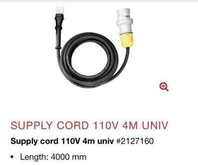 Hilti Power Supply Cord 110v 4M #2127160 BRAND NEW