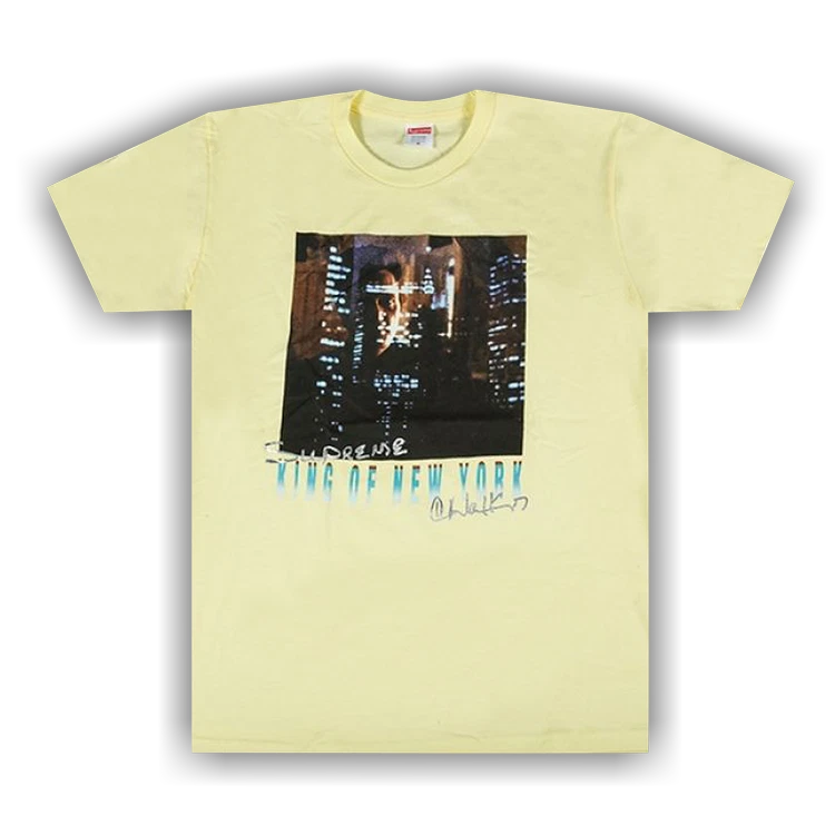 T shirt jaune pâle Supreme Christopher Walken King of New York XL NEUF AVEC ÉTIQUETTES BOÎTE BOGO
