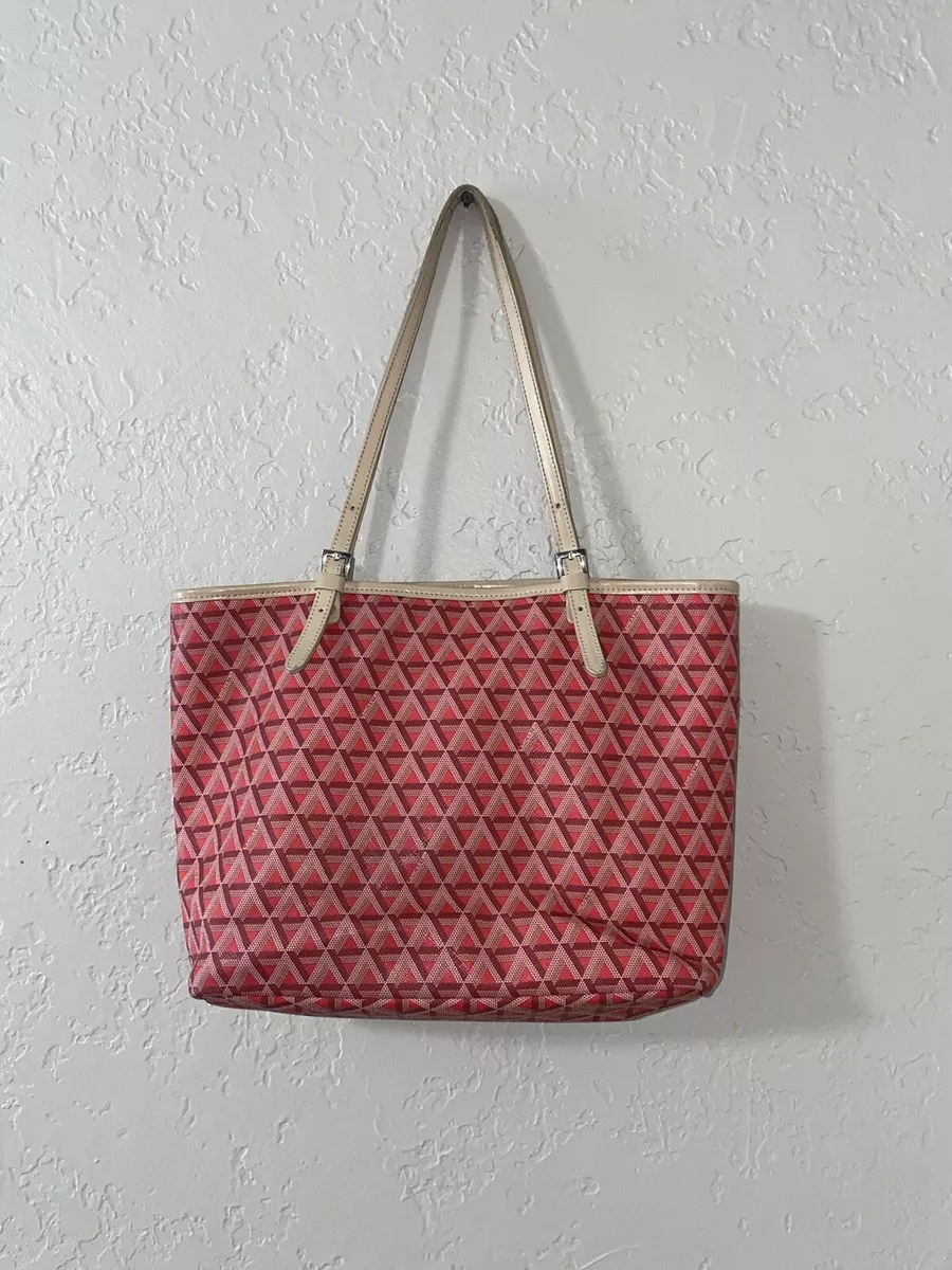 Lancaster Womens Ikon Handbag Purse Paris France Canvas Leather