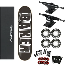 Baker Skateboard Complete Logo Black 8.125" with 83A Soft Wheels