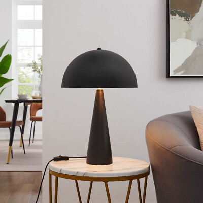 Modway Selena Two-Light Metal Table Lamp in Black