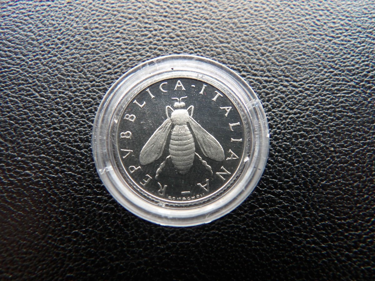 Italy Italian 1992 year 2 Lire Olive Branch Honey Bee PROOF Coin