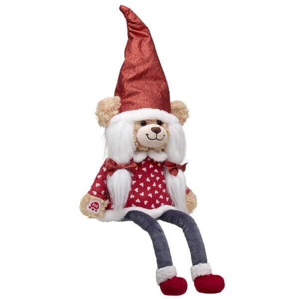 Build-a-Bear Gnome Bear Online Exclusive Red Sparkle Shelf Sitter Plush NEW