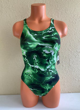Nike Womens Lightning Fast Back 2.0 One Piece Swimsuit Green Size 12/28