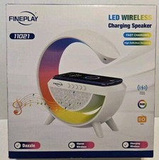 Fineplay  LED  wireless Charging Speaker  Fast Charging  High Def Decoding  NIB  White