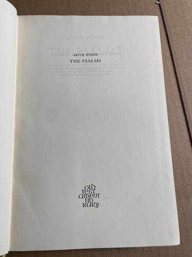 The Psalms: A Commentary by Artur Weiser (English) HC/DJ 1962 - Picture 5 of 12