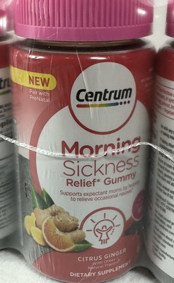 Centrum Morning Sickness Relief Gummy For Nausea  Citrus Ginger 60 Gummies 3pck
