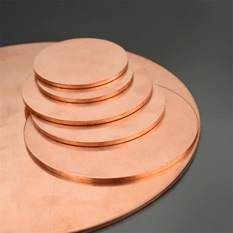 Copper Pure Solid Discs Thick 0.5~5mm Ø10mm~200mm Plate Blanks Round Metal Sheet
