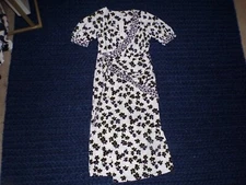 NWT Love, Whit Size XS Wrap Around Dress White Black Flowers Floral Midi