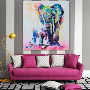 Details About Co Multicolor Elephant Canvas Painting Frameless Pictures Living Room Decor Hap