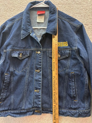 Giacca denim vintage Green Bay Packers REEBOK donna *grande jeans blu ricamato - Foto 6 di 6