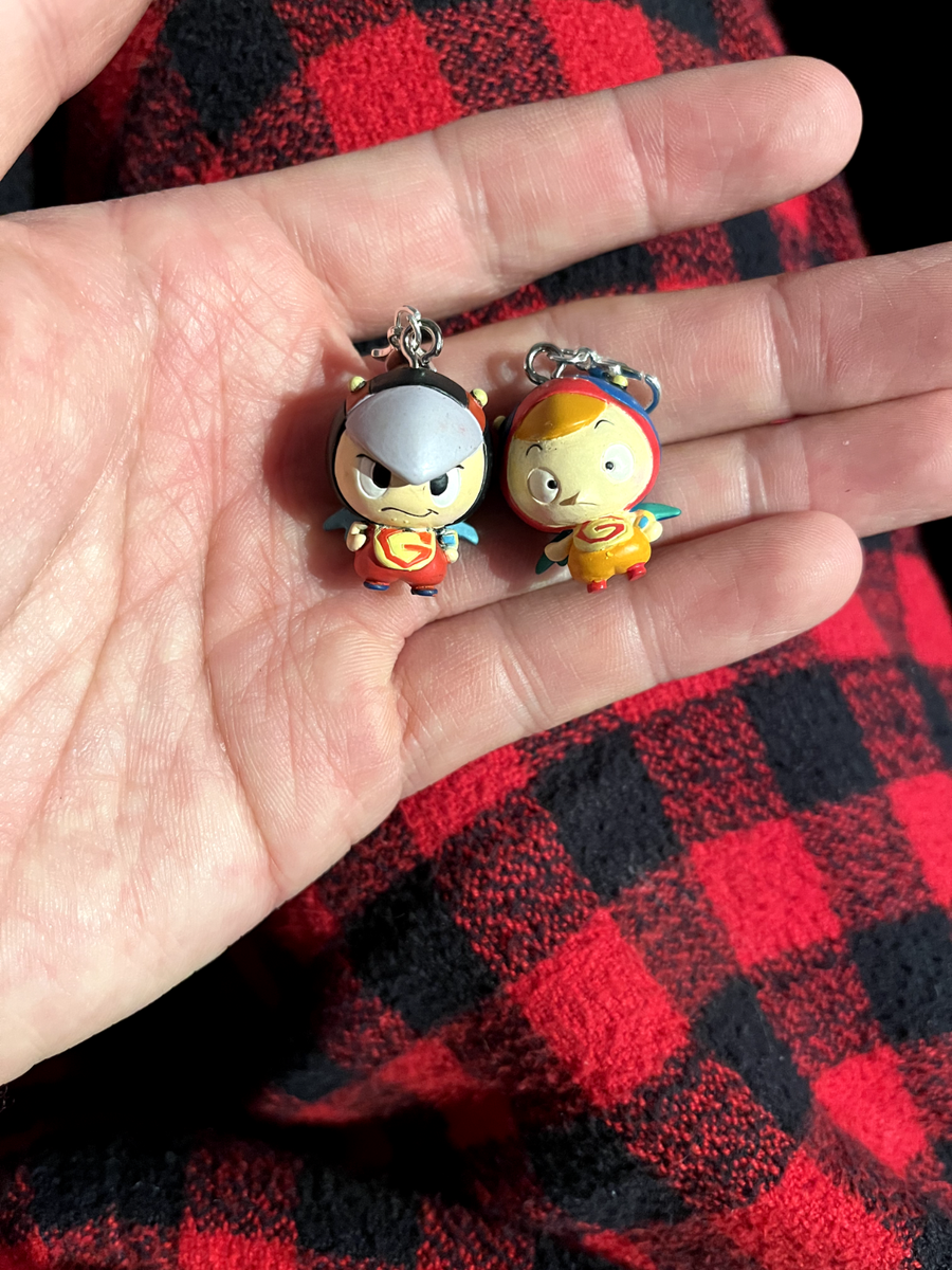 Vintage Japan Science Ninja Team Gatchaman Ken Jinpei 2x Keychain