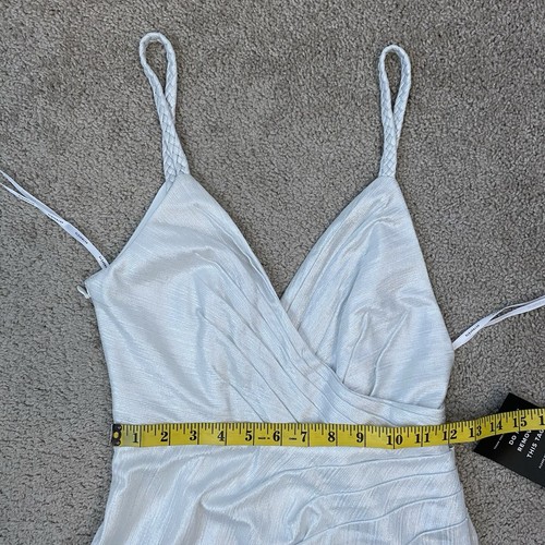 Retrofete Yesi Braided Strap High Slit Dress Silver XS - Afbeelding 6 van 7