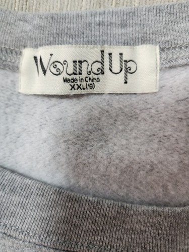 Wound Up Gray Dogs Graphic Print Crewneck Long SL Lightweight Sweatshirt Sz XXL  - Bild 5 von 7