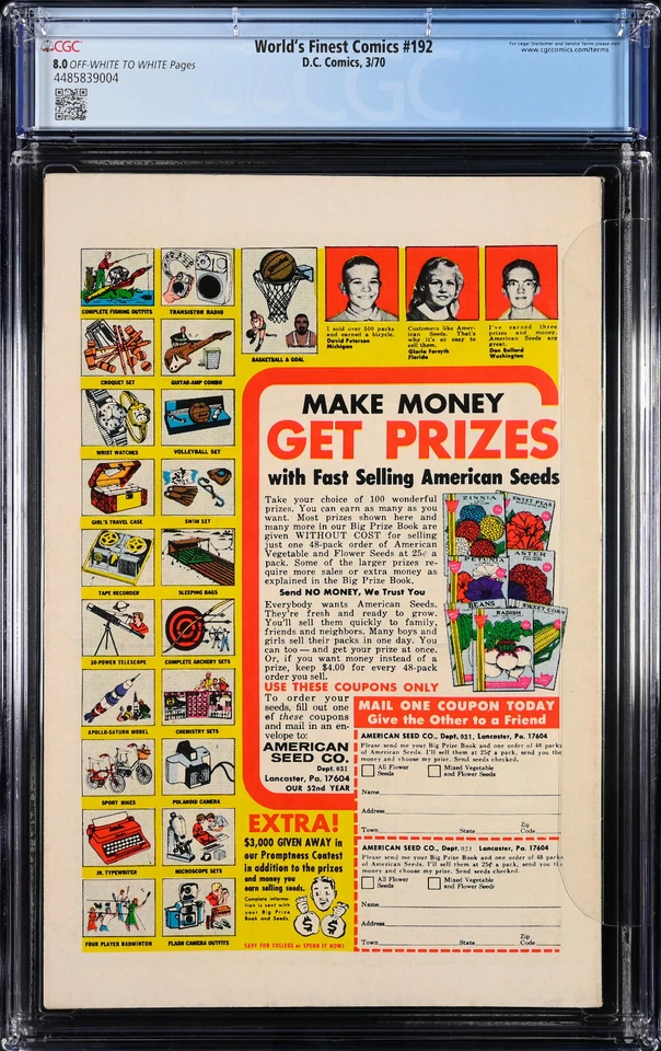 WORLD'S FINEST 192 CGC 8.0 BATMAN SUPERMAN ROBIN FIRST COL. KOSLOV CPR CANDIDATE - Image 2 of 4