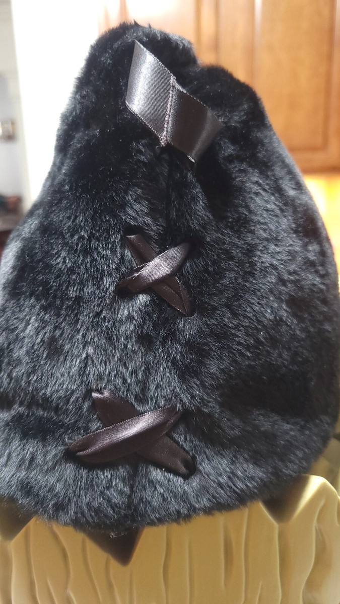 Stunning ? Vintage Christian Dior Miss Dior Hat ? Black Fur Bow w/ Original Box Rare Vintage Miss Dior Black Fur Hat with Ribbon created by  main image 4