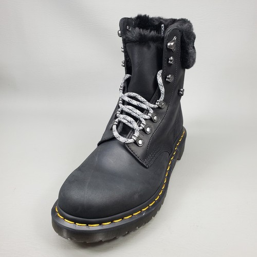 DR. MARTENS 1460 Serena Collar Faux Fur Lined Lace Up Combat Boots Womens Size 9 - Picture 5 of 12