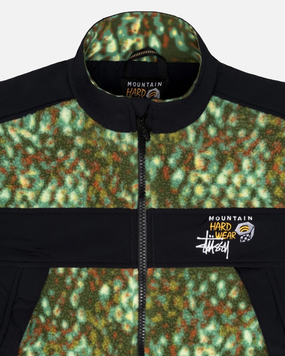 STÜSSY & MOUNTAIN HARDWEAR FLEECE JACKET GROVES SCALE PRINT SIZE