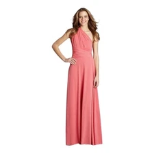 Von Vonni Infinity Gown Dress Multi-Way Wrap Convertible Dress Coral Size 2-10