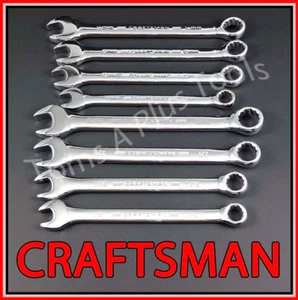 CRAFTSMAN TOOLS 8pc POLISHED Chrome SAE & METRIC 12pt Ensemble de clés combinées