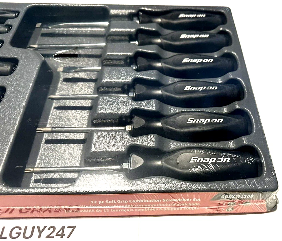 HERRAMIENTAS ENCAJABLES SGDXW120B 12 piezas Juego de destornilladores combinados de agarre suave negro NUEVO Foto 2 de 4