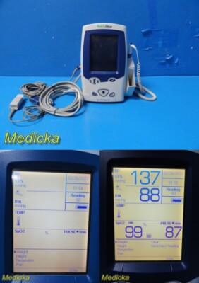 2010 Welch Allyn Spot Vital Signs LXI Monitor 45NT0 W/ Leads & PSU ~ 30996