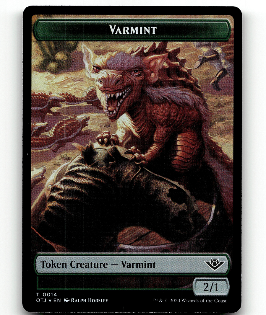 FOIL - MTG Treasure Varmint Double-Sided Token - Outlaws of
