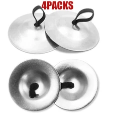 4PC Finger Cymbals 5.3cm/2.1in, Finger Zills for Belly Dance, Brass Hand Cymbal