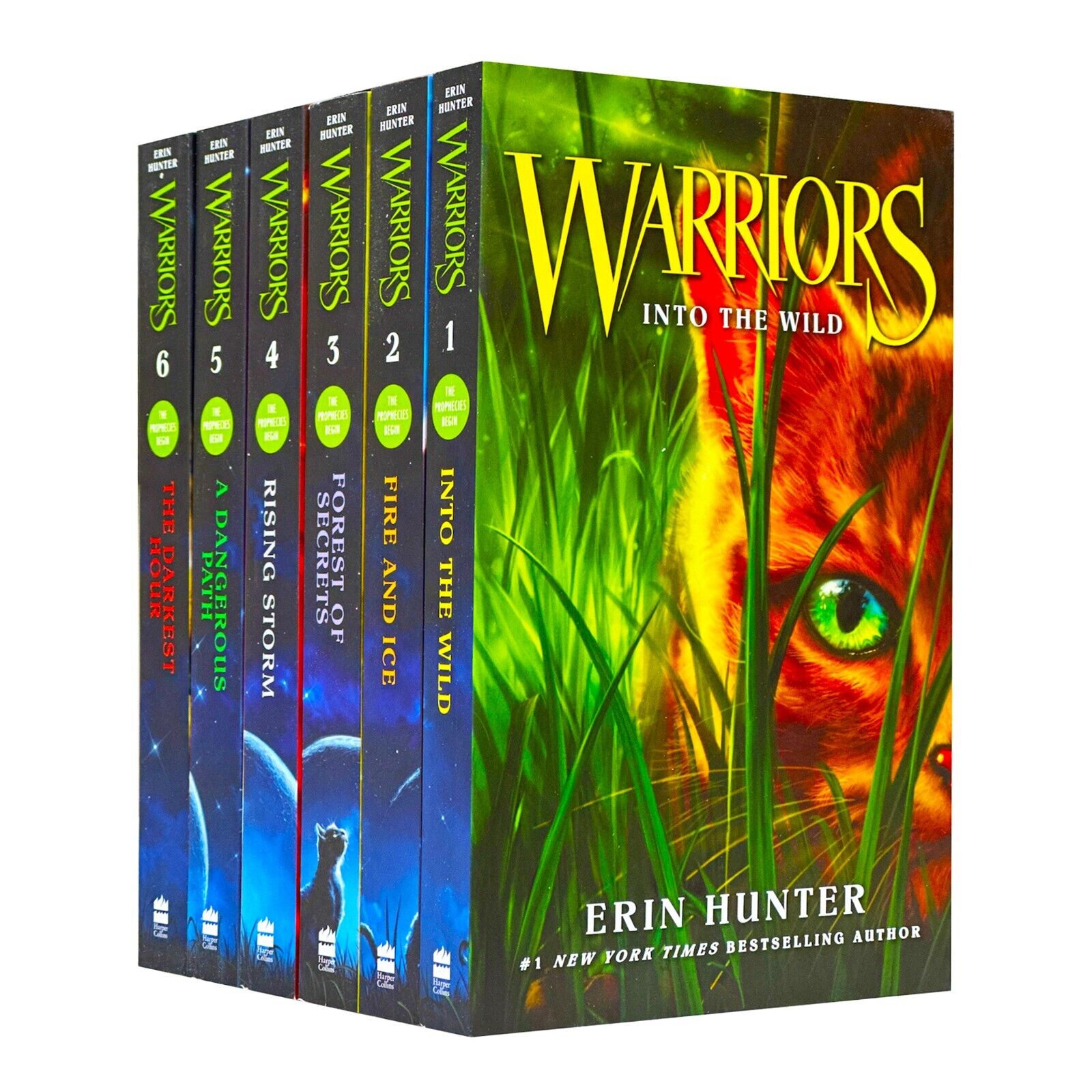 Warrior Cats Series 1 Prophecies Begin Collection Erin Hunter 6 Books NEW COVER