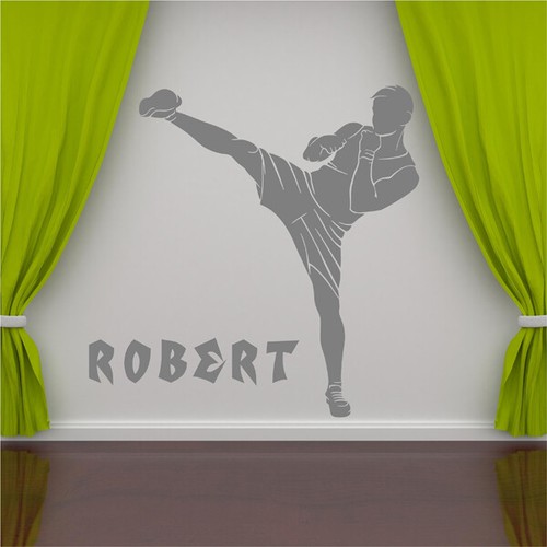 Custom name wall stickers. Mountain bike, Boxing Boxer, Kickboxing Wall Art N173 - Picture 5 of 20