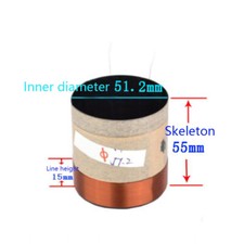 1pcs 51.2mm 8ohm 8  Black Aluminum Skeleton Bass Voice Coil Speaker Accessories