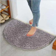 Mubineo Semi Circle Anti-slip Mat, Half Moon Bathroom Rug - 23'' x 15.5''
