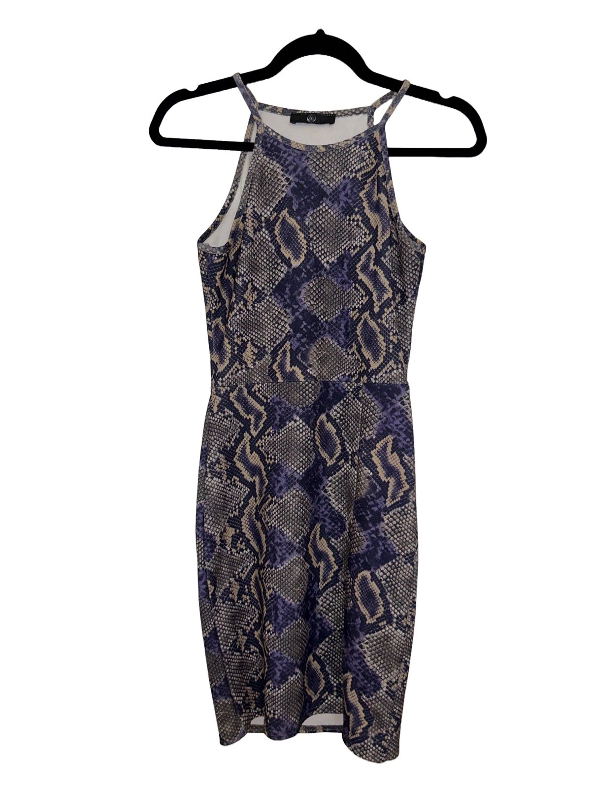 Abito body donna Missguided viola e grigio design pelle di serpente taglia 2