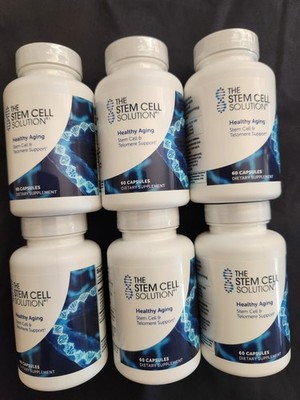 THE STEM CELL SOLUTION Healthy Aging Stem Cell & Telomere Support 6 New Bottles 