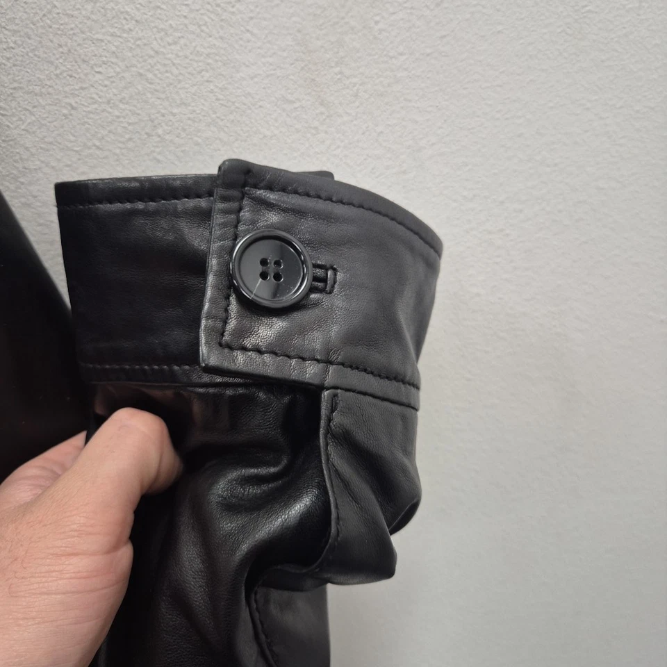 Reiss Brando Black Soft Leather Motorcycle Punk Biker Racer Jacket Size Large - Image 3 of 4