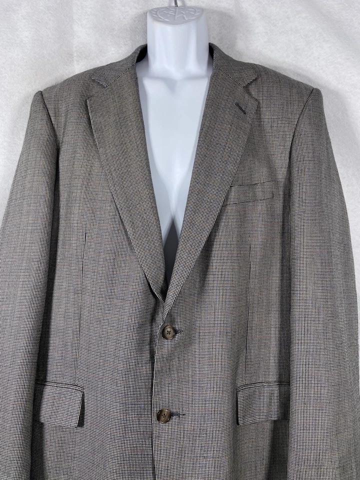 Chaqueta Alan Riverer Para Hombres 44L Gris Blazer Abrigo Deportivo Seda Mezcla Lana Pata de Gallo Foto 2 de 4