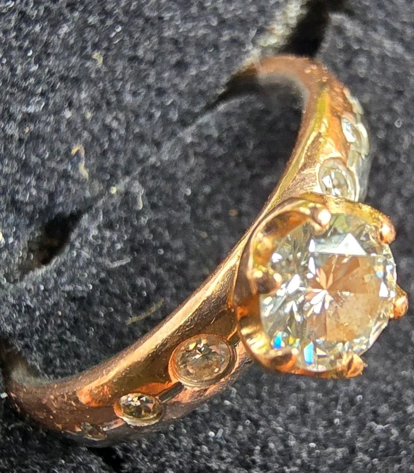 Brilliant Ring 585=Weissgold/Gelbgold 0.5 Ct+++Mit Original-Papieren/ZERTIFIKAT - Bild 1 von 4