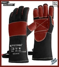 Welding Gloves, 1000°F Heat-Resistant Fireproof Leather Gloves for Welders Stick