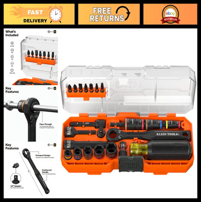 23-Piece SAE Pass-Through Impact Socket Set with Flip Sockets & Tool Organizer