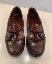 G.H. Bass Co. Men s Brown Leather Tassel Loafers Slip-On Round Toe US 9.5