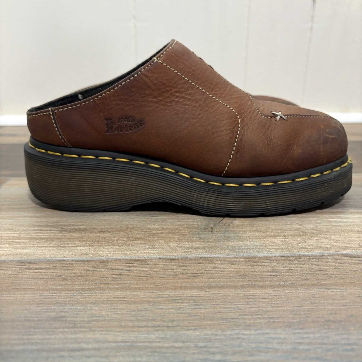 VTG Dr Doc Martens Women's Cognac Brown Leather Zoe Platform