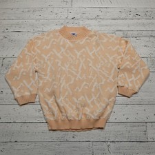 Vintage Justin Allen Sweater Womens Medium Abstract Knit Pullover USA 80s