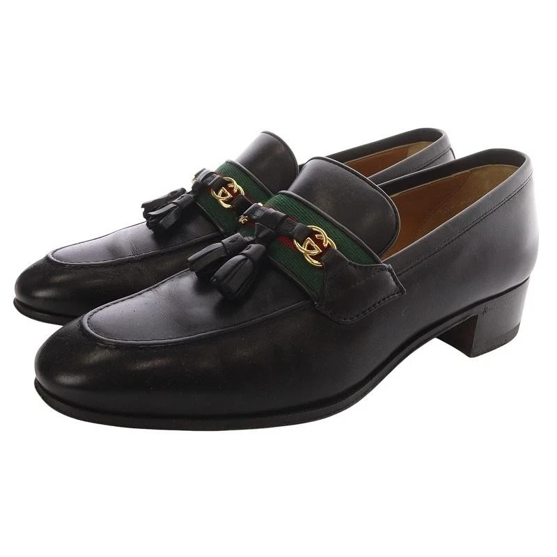 Gucci scarpe eleganti mocassini donna punta tonda pelle EU 36 5 nero 0104217K originali