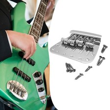 4 String Bass Bridge Attachment Metal Replace Part String Spacing 17.5mm
