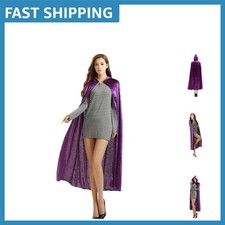 Luxurious Unisex Velvet Cape Cloak with Hood for Halloween  Cosplay