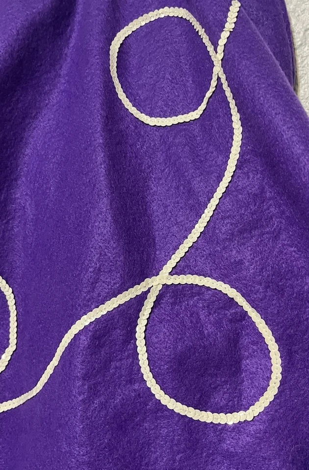 "Falda caniche púrpura Big Notes vintage talla XL longitud 24"" cintura elástica 38-50 fieltro" Foto 4 de 4