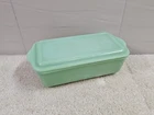 Vintage 1940's Fire King Jadeite Philbe Refrigerator Dish with Lid, No Chips