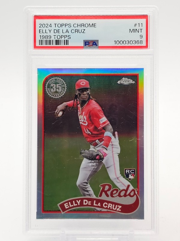 ELLY DE LA CRUZ 2024 TOPPS CHROME 1989 BASEBALL ROOKIE RC #11 REDS PSA 9 Q3628
