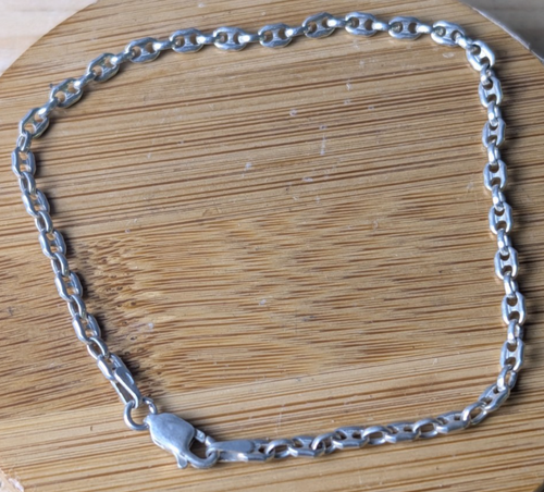 925 Sterling Silver Anchor Link Bracelet 8” Italian Marine Chain Unisex ITALY - Picture 3 of 11